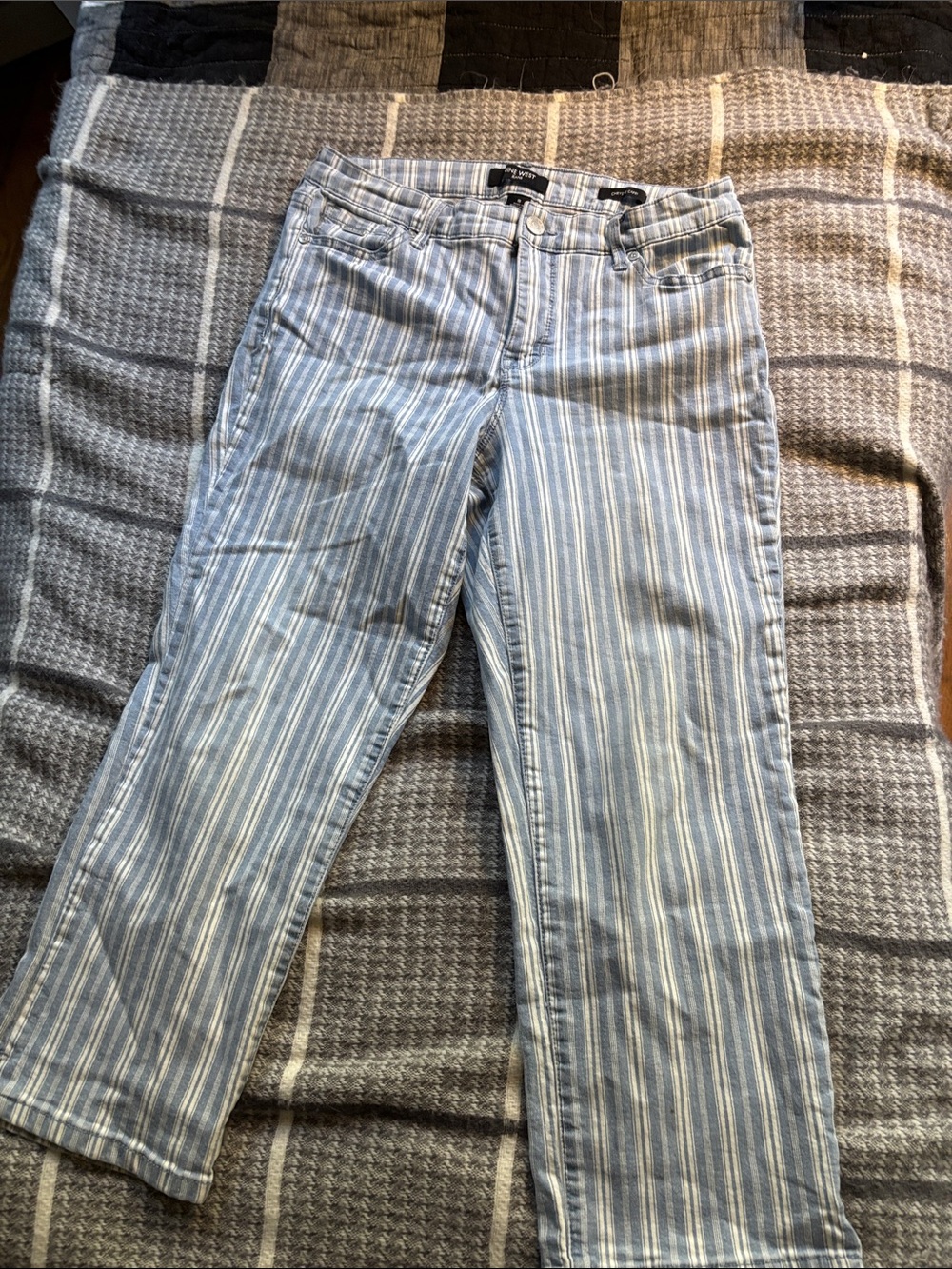 Nine West Blue and White Striped Capris